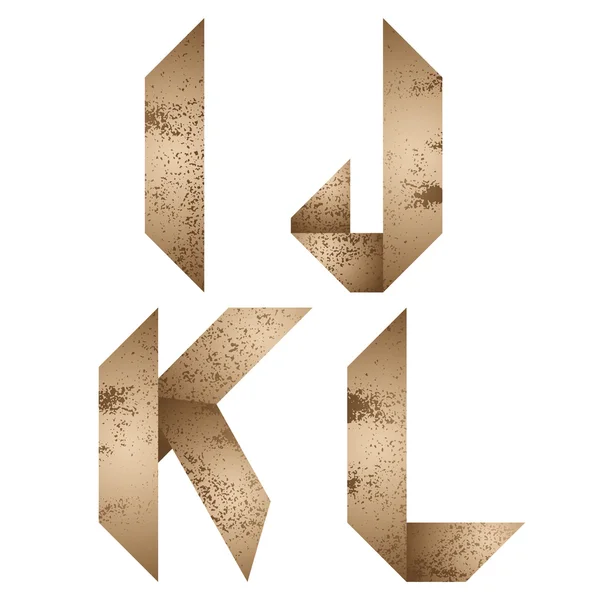 Origami lettres i, j, k, l . — Image vectorielle