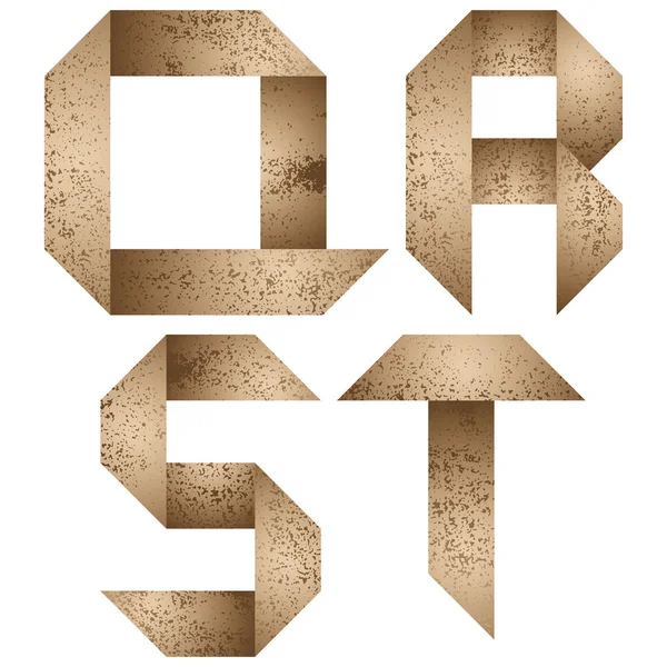 Origami-Buchstaben q, r, s, t. — Stockvektor