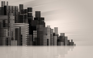 3D kentsel arka plan.