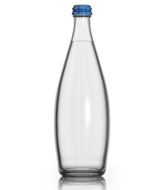 Soda water in glass bottle.