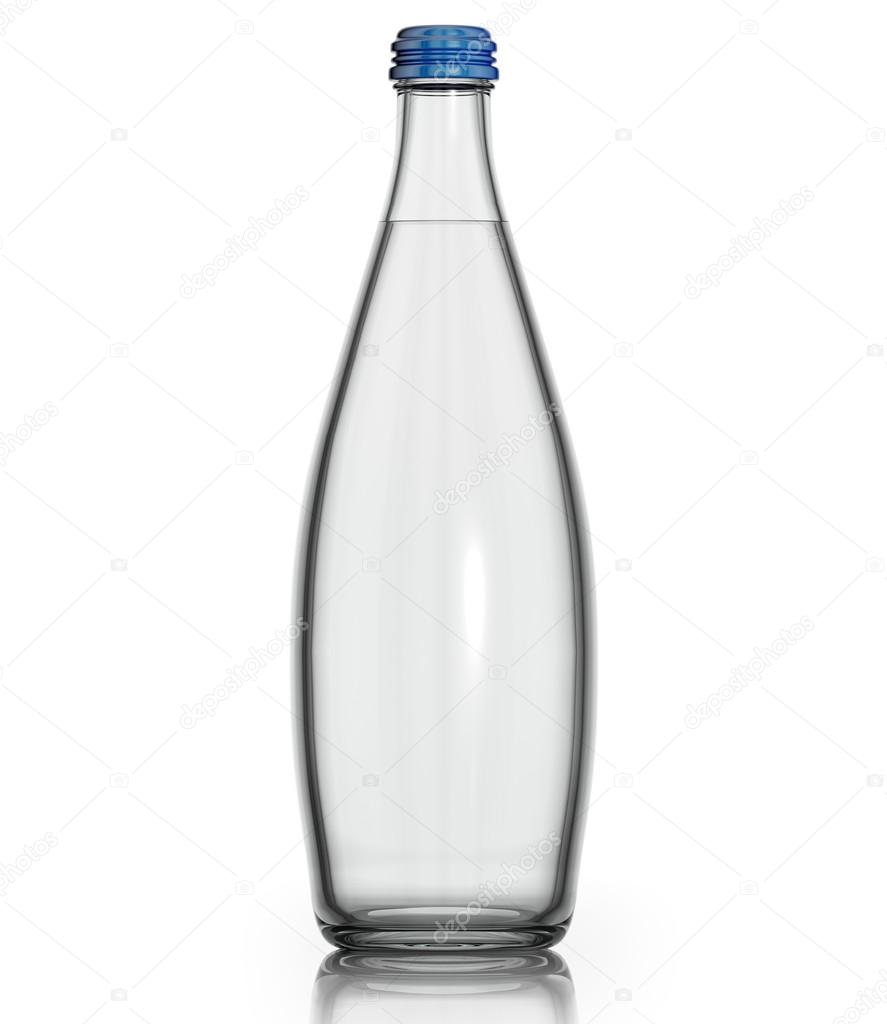 Soda water in glass bottle.