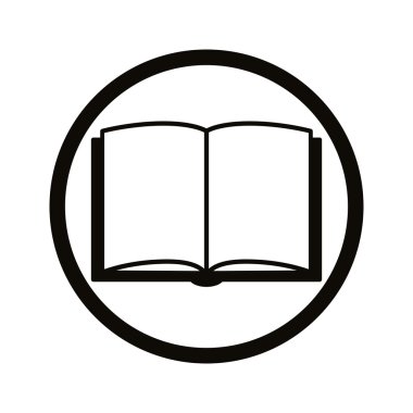 Açık kitap, vektör simgesi.
