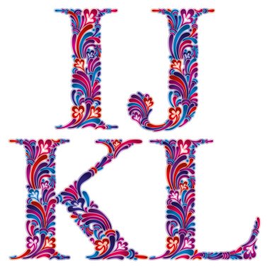 Floral mektupları ben j k l.