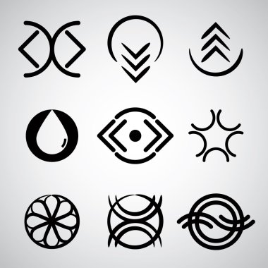 Soyut vektör Icon set.