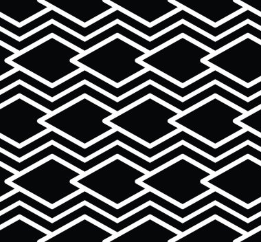 Tek renkli simetrik seamless modeli ile paralel çizgiler, siyah