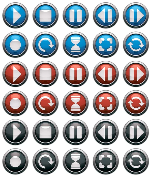 Media buttons vector. — Stock Vector