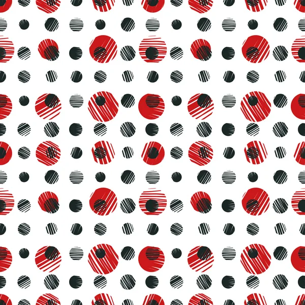 Röda prickar seamless mönster. — Stock vektor