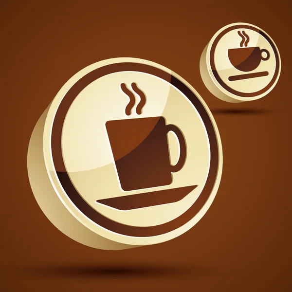 Coffee cup 3d vector icon. — Stock Vector