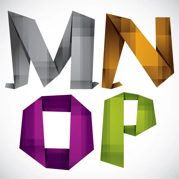 折纸字母 M N O P. — 图库矢量图片