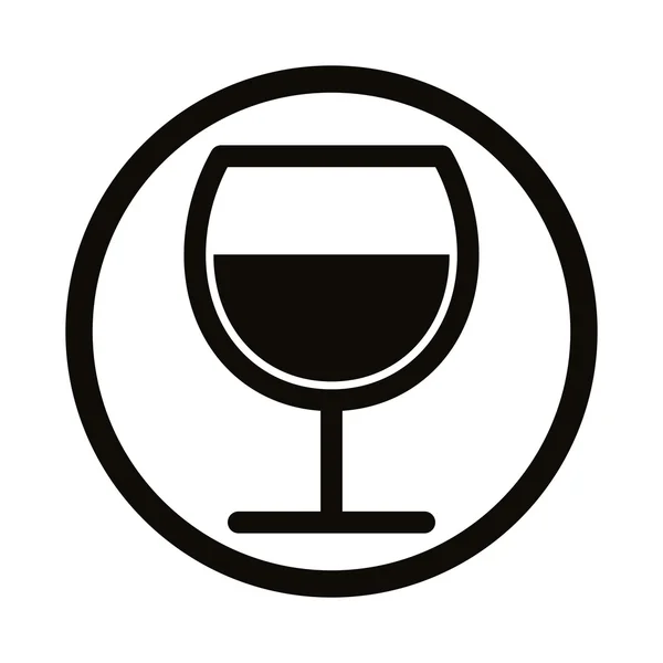 Icona del bicchiere di vino. — Vettoriale Stock