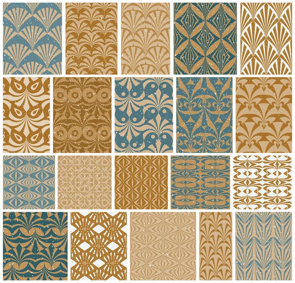 Vintage tiles seamless patterns vector set. — Stock Vector