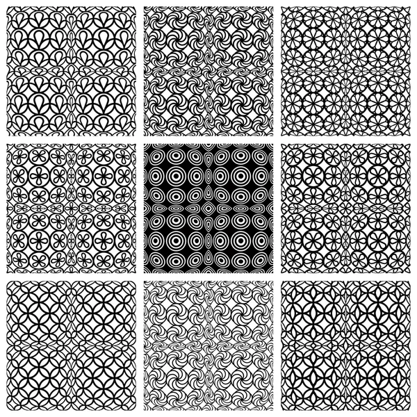 Tek renkli geometrik sorunsuz desenleri kümesi. — Stok Vektör