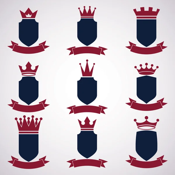 Kolekcja elementów projektu imperium. Heraldyczne royal coronet chory — Wektor stockowy