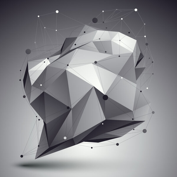 Геометрический вектор, трехмерная усложненная задняя решетка, в единственном экземпляре
