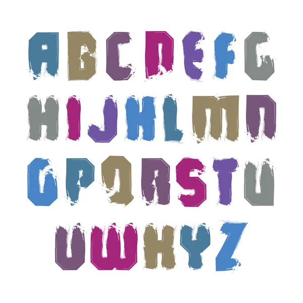 Vector kleurrijke handgeschilderde brieven geïsoleerd op een witte pagina — Stockvector