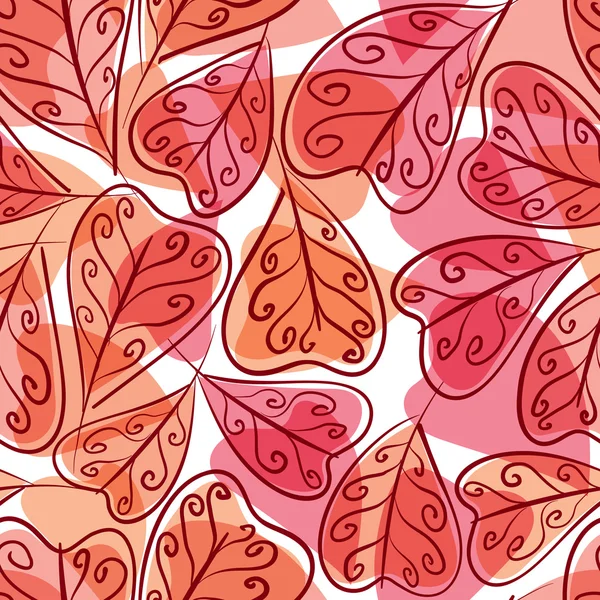 Otoño hojas de fondo sin costuras, vector floral inconsútil patter — Archivo Imágenes Vectoriales