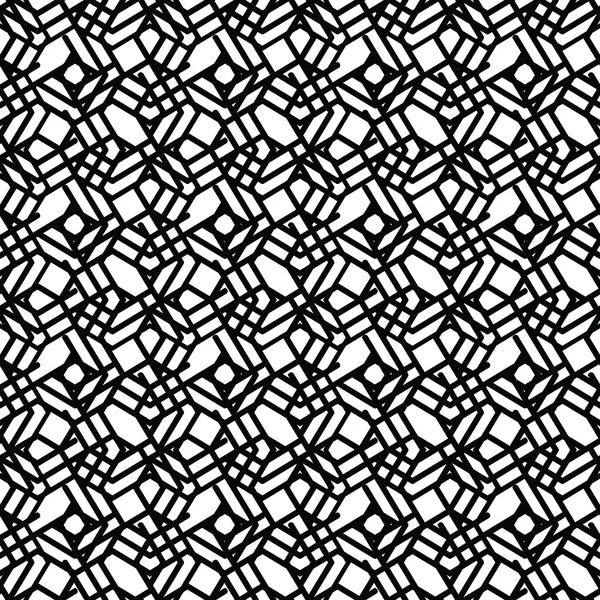 Motif sans couture doublé géométrique désordonné, extrémités vectorielles monochromes — Image vectorielle