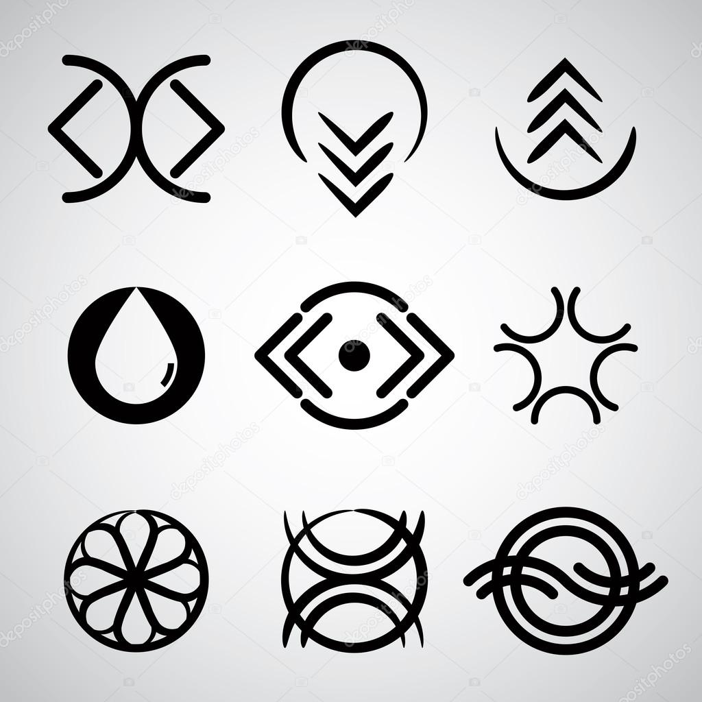 Abstract vector icon set.