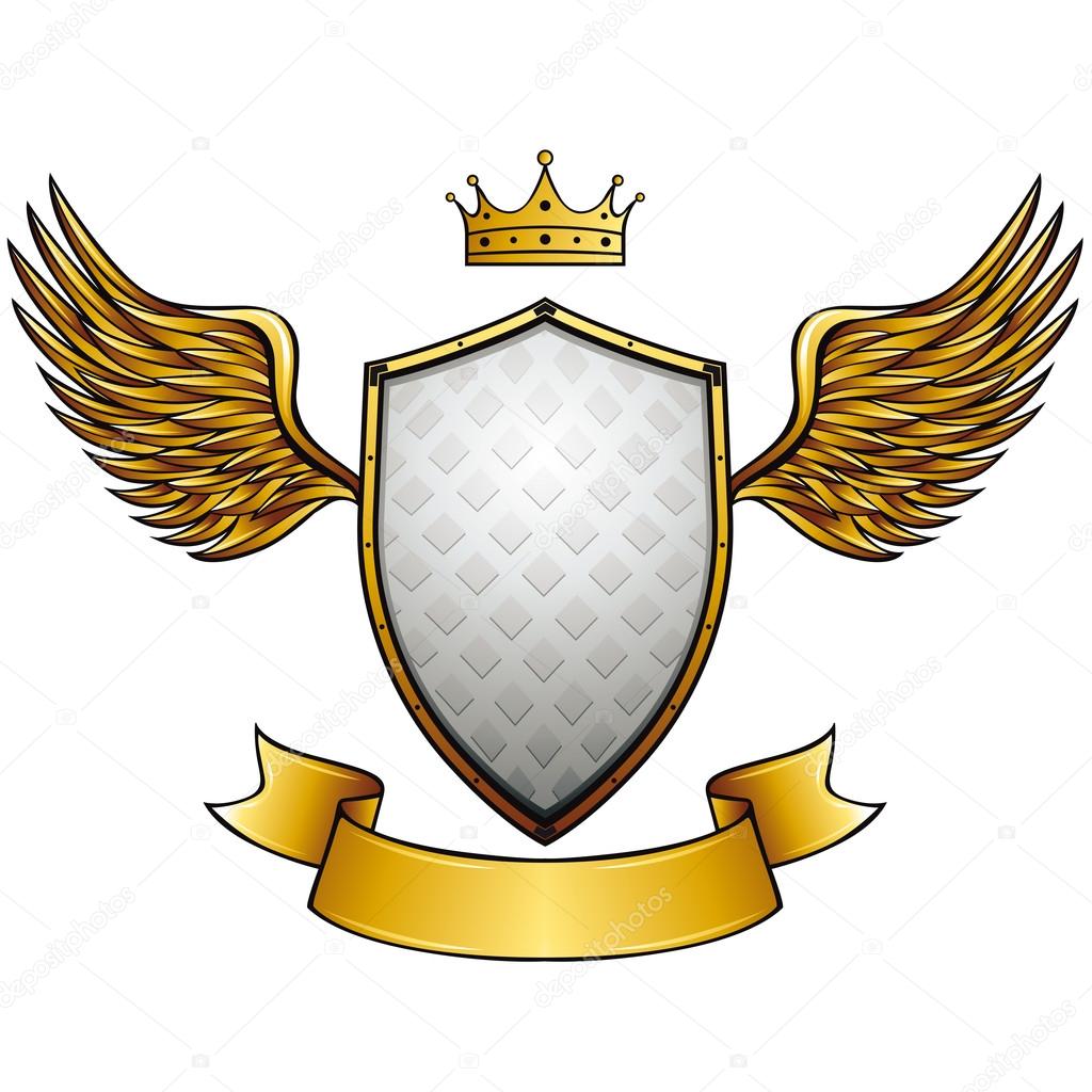 Vintage style winged emblem.