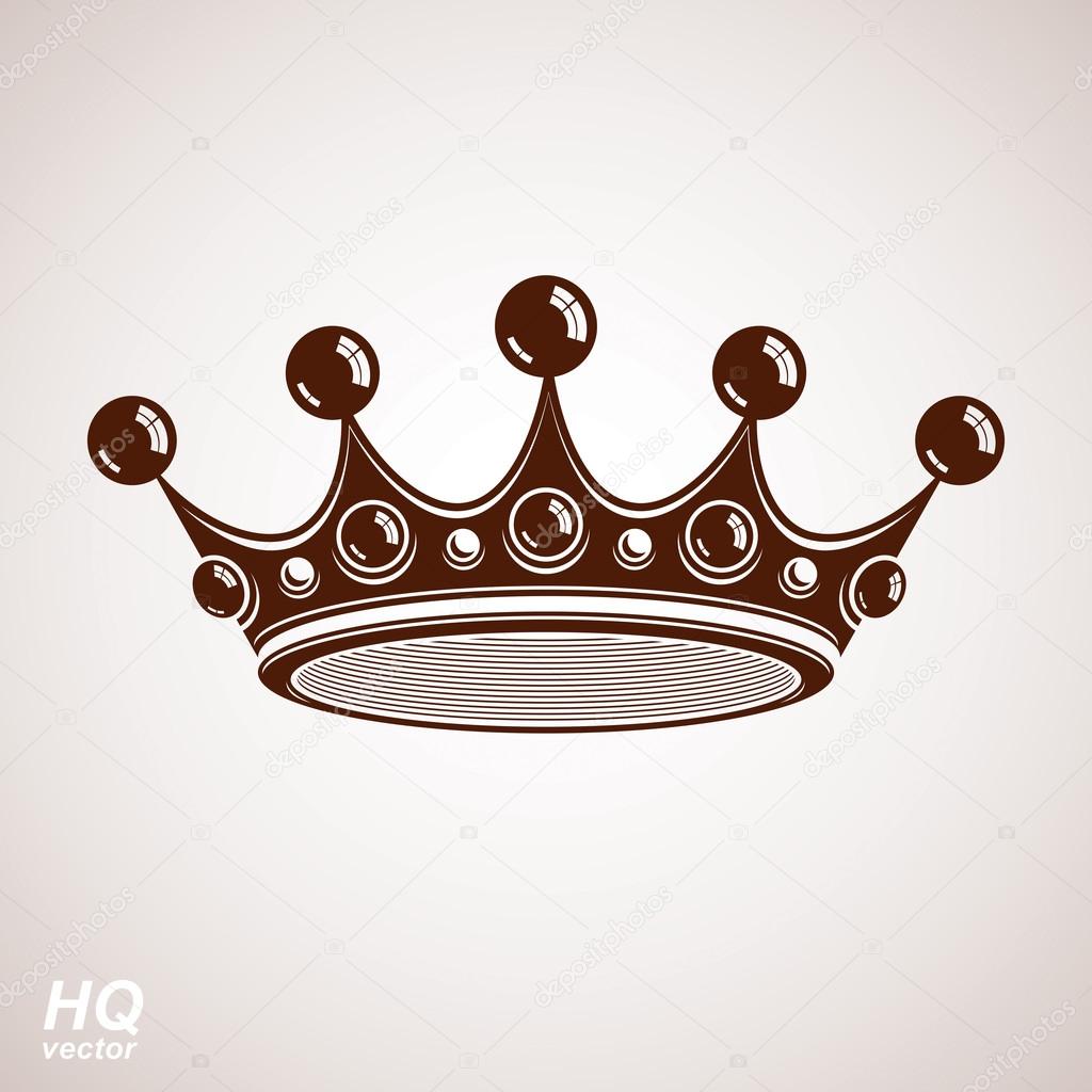 Royal design element, regal icon. Vector majestic crown, luxury