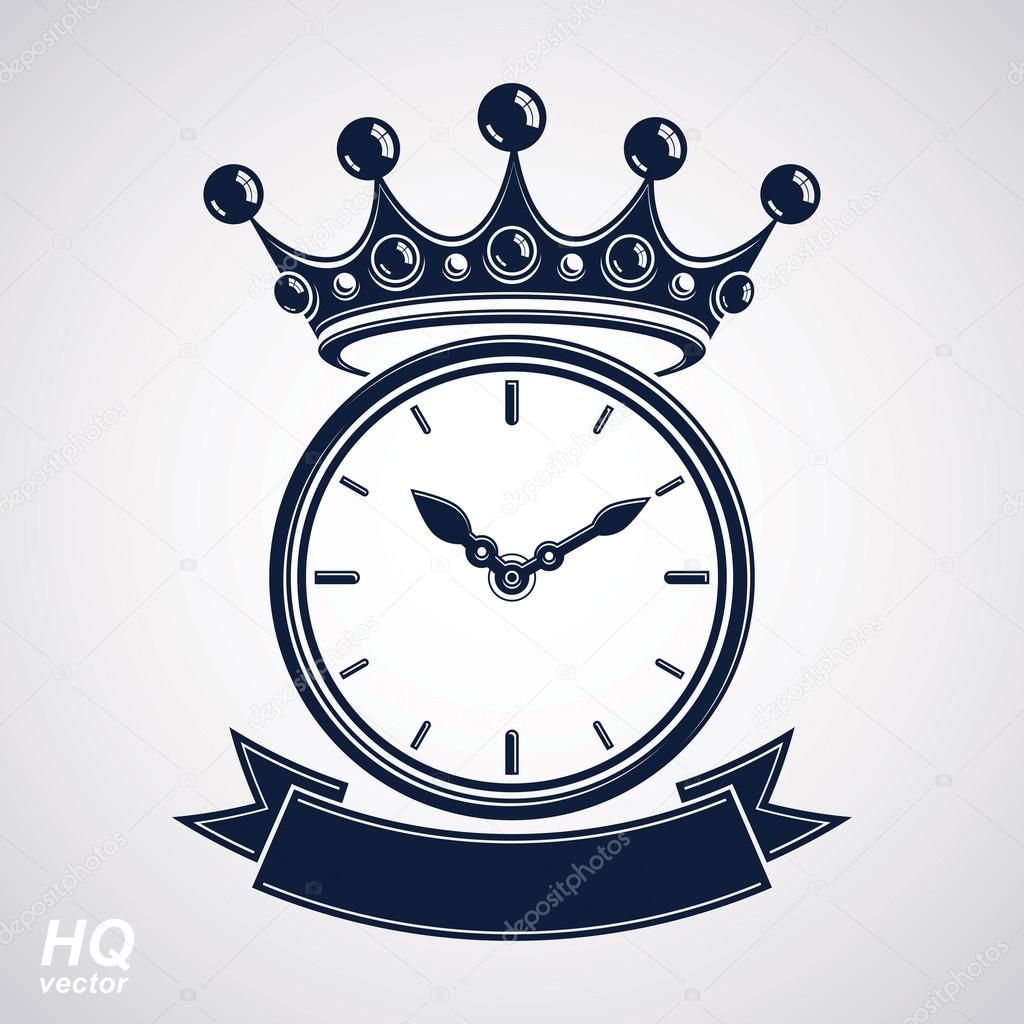 Best timing award vector eps8 icon, luxury wall clock with an ho