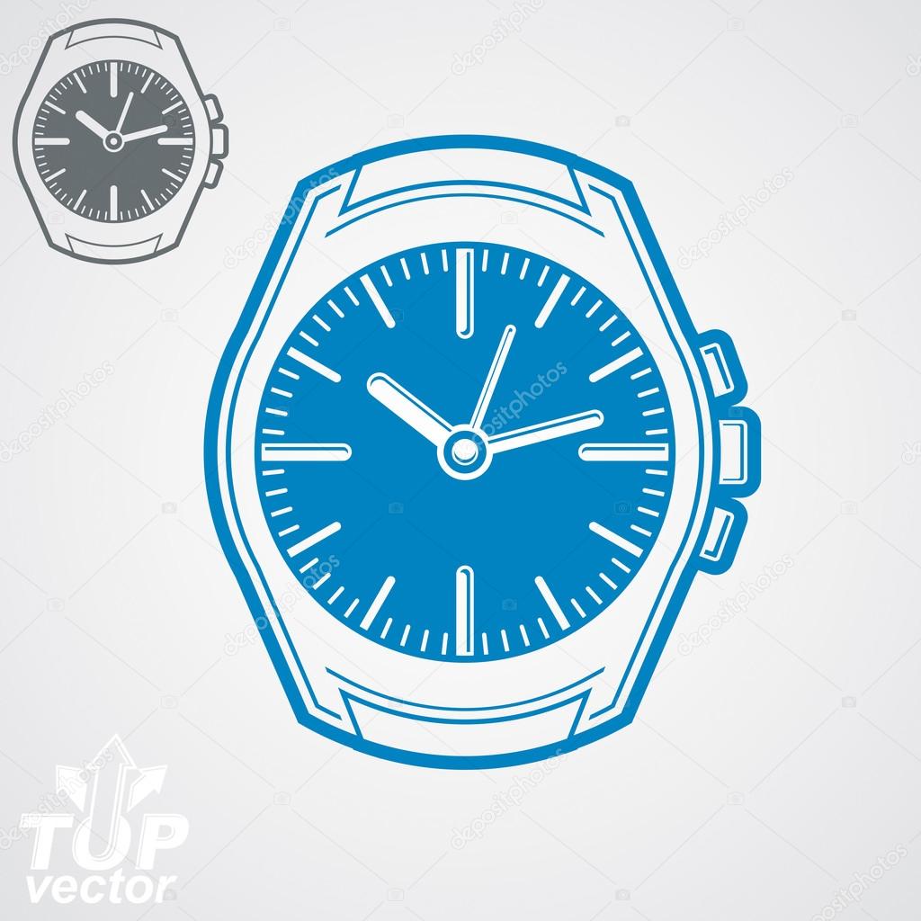 Vector graphic pocket watch illustration, classic detailed watch