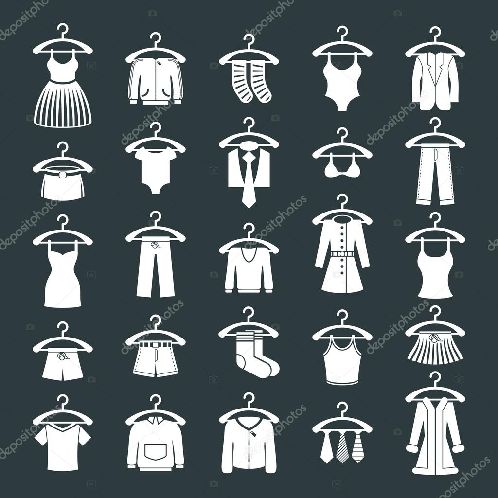 Clothes icon set, vector collection of fashion signs. — Stock Vector ...