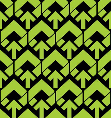 Yeşil oklarla parlak soyut seamless modeli. Vektör wallp