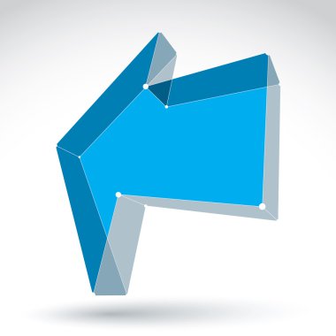 Beyaz backgro izole 3d mesh trendy renkli geriye dönük ok