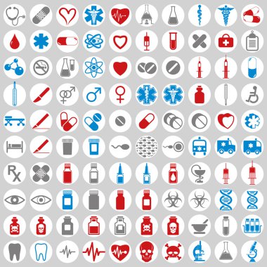 100 tıbbi Icons set.