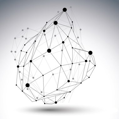 3B Kafes modern tarzı soyut nesnesi, ağ fütüristik şekil
