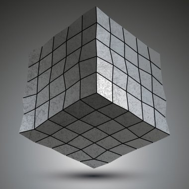 Çağdaş çinko şık 3d inşaat, boyutlu m kare