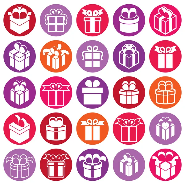 Gift boxes icons isolated on white background vector set, surpri — Stock Vector