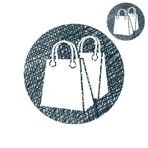 Shopping bag vector simple single color icon isolated on white b — Stock Vector