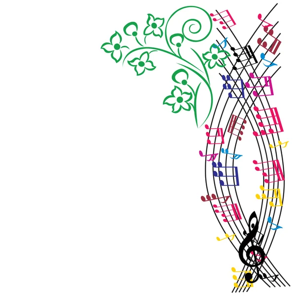 Fond de notes de musique, composition de thème musical élégant, vecto — Image vectorielle