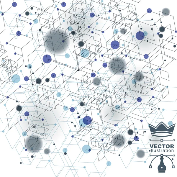 Tecnologia contemporanea costruzione elegante, astratto bac dimensionale — Vettoriale Stock