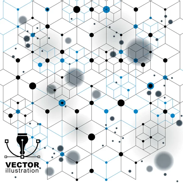 Geometric vector abstract 3D complicated op art backdrop, eps10 — Stock Vector