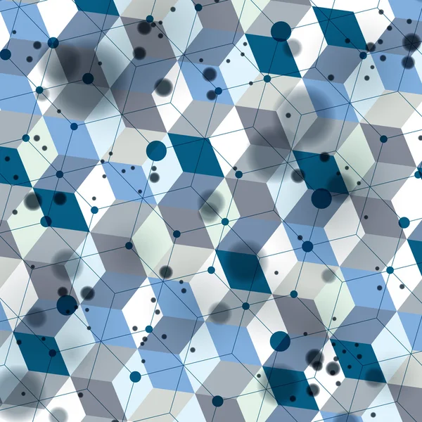 3D przestrzennej sieci krystalicznej obejmujące, skomplikowane tło op z — Wektor stockowy