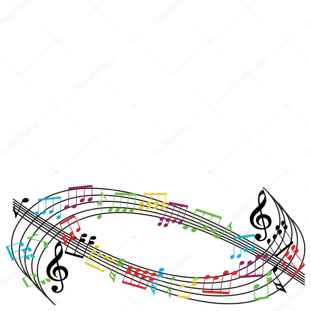 Music notes background, stylish musical theme composition, vecto