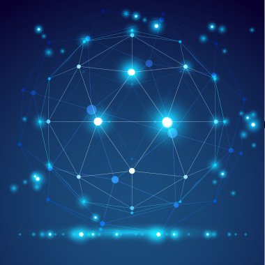 3D poligonal geometrik kafes nesnesini, vektör soyut tasarım eleme