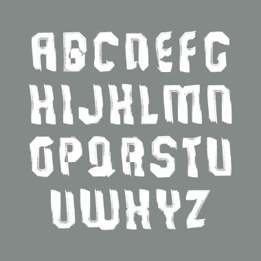 El yazısı beyaz çağdaş vektör küçük harfler, doodle 