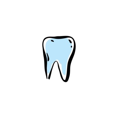 Beyaz arka plan üzerinde izole resimli vektör diş.