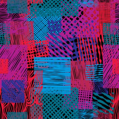 elle çizilmiş çizgiler dokular grunge tarzı seamless modeli, vektör 