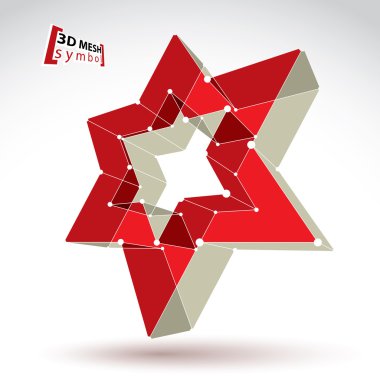 Beyaz arka plan, renk izole 3d mesh Sovyet Kızıl Yıldız işareti