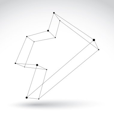 3d mesh tek renkli ileri ok beyaz zemin üzerine izole b