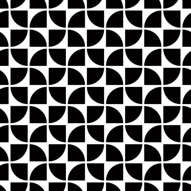 Siyah ve beyaz soyut geometrik seamless modeli, çiçekli Devamı