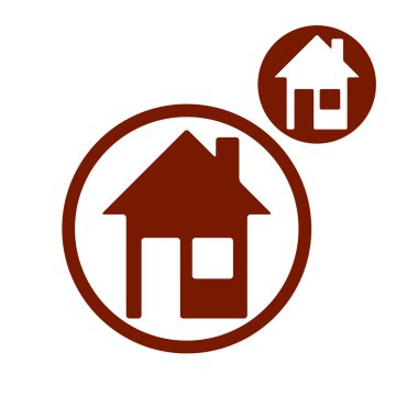 Beyaz zemin üzerine, Inc izole ev basit tek renk simgesi