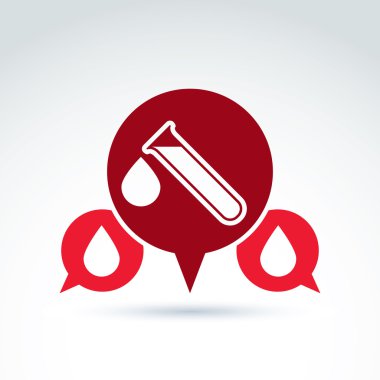 Kırmızı tüp bebek ile bir kan damlası vektör Illustration. Medica
