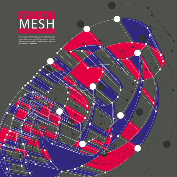 Abstracte mesh vectorillustratie, sjabloon voor technologie thema — Stockvector