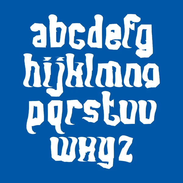 White handwritten lowercase letters, vector doodle brush typescr — Stock Vector